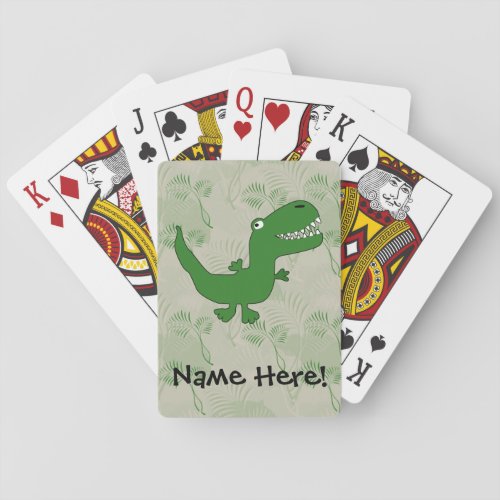 T_Rex Tyrannosaurus Rex Dinosaur Cartoon Kids Boys Poker Cards