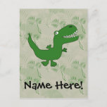 T-Rex Tyrannosaurus Rex Dinosaur Cartoon Kids Boys Postcard