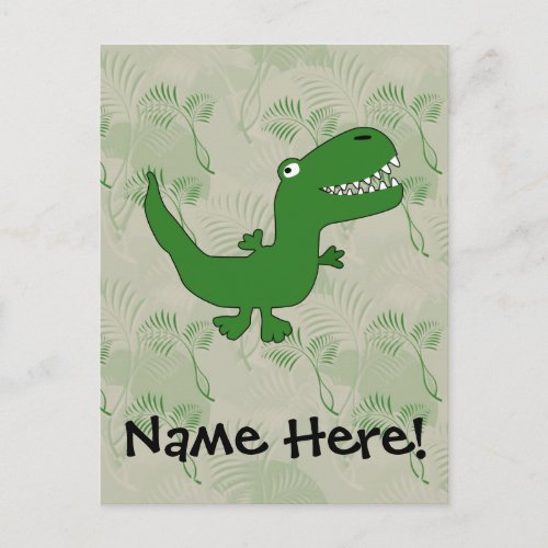 T_Rex Tyrannosaurus Rex Dinosaur Cartoon Kids Boys Postcard