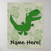 Funny T-rex Dinosaur Jumping Hurdles Cartoon Poster for Sale by  naturesfancy