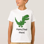 T-Rex Tyrannosaurus Rex Dinosaur Cartoon Kids Boys T-Shirt