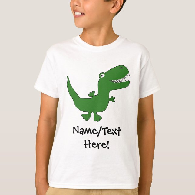 T-Rex Tyrannosaurus Rex Dinosaur Cartoon Kids Boys T-Shirt (Front)
