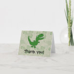T-Rex Tyrannosaurus Rex Dinosaur Cartoon Kids Boys Thank You Card