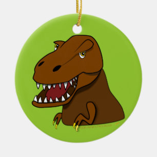 T-Rex Tyrannosaurus Rex Scary Cartoon Dinosaur Ceramic Ornament