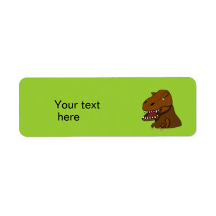 T-Rex Tyrannosaurus Rex Scary Cartoon Dinosaur Label