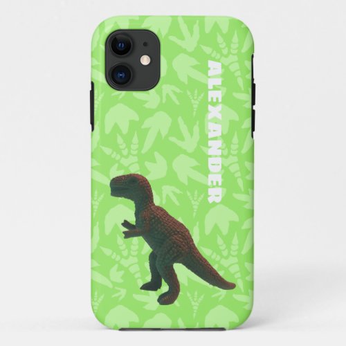 T_Rex Tyranosaurus Rex Toy Dinosaur Bright Green iPhone 11 Case