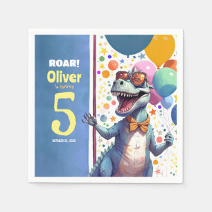 T-Rex Tyronasaurus Dinosaur Colorful Birthday Napkins