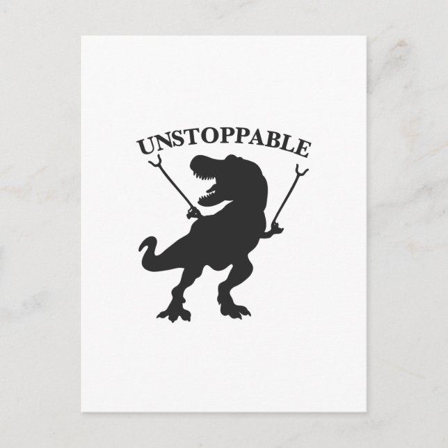 T-rex unstoppable - Choose background color Postcard (Front)