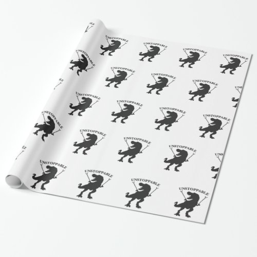 T_rex unstoppable _ Choose background color Wrapping Paper