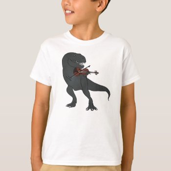 T-rex Violin Kids Shirt by ADHGraphicDesign at Zazzle