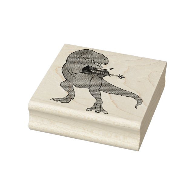 T-Rex Violin Rubber Stamp (Stamp)