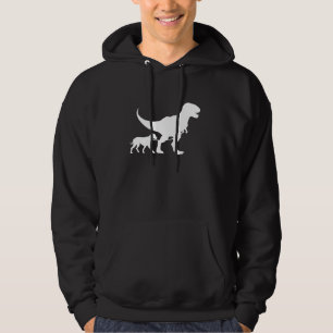 T-Rex Walking a Dog Funny Dalmatian Dad Dog Lovers Hoodie