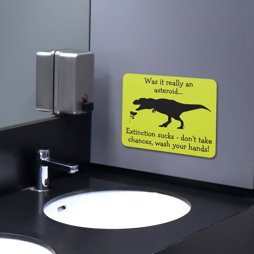 T_rex Wash Your Hand Funny Hand Hygiene Door Sign