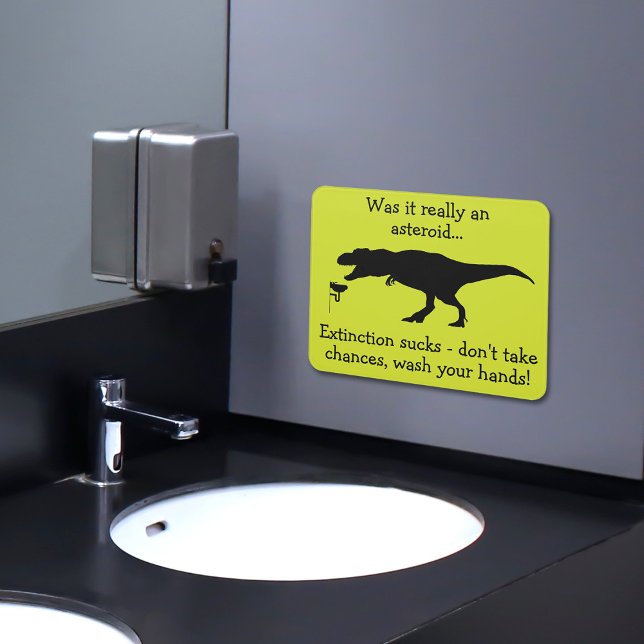 T-rex Wash Your Hand Funny Hand Hygiene Door Sign (Creator Uploaded)