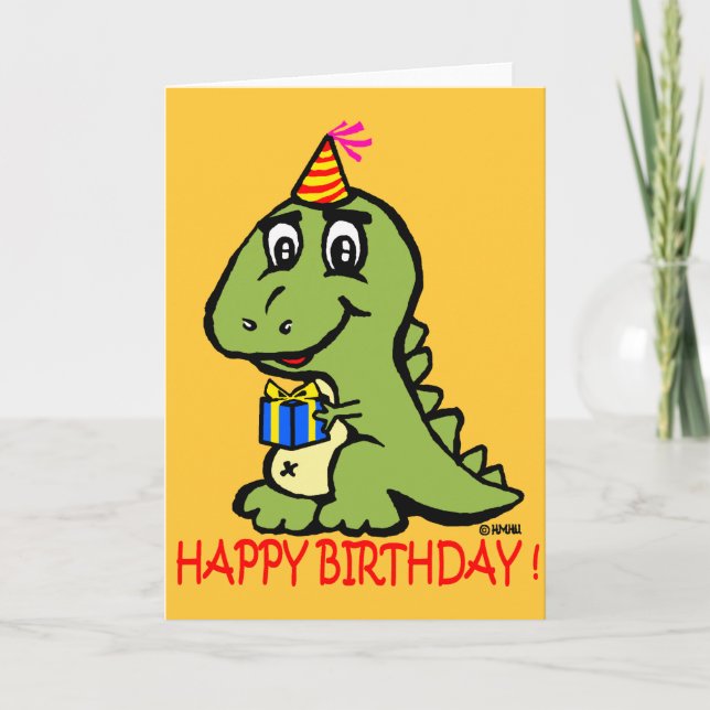 T-rex wish you a happy birthday! card (Front)