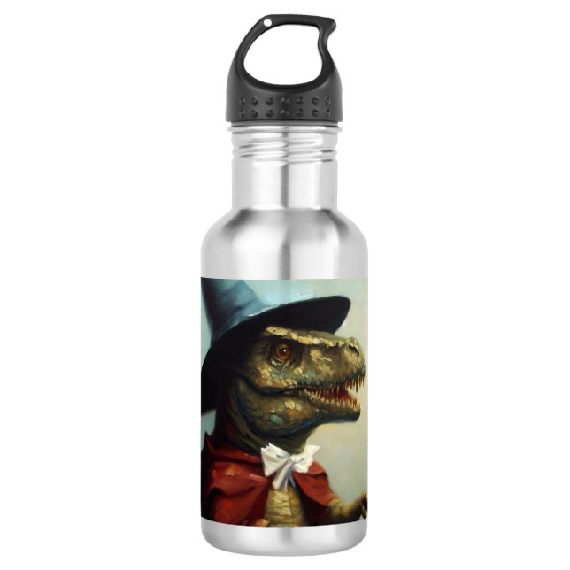 T Rex Wizard Stainless Steel Water Bottle (Front)