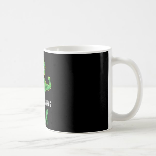 T Rex Workout Funny Dinosaur Gym Weightlifting Cut Coffee Mug (Right)