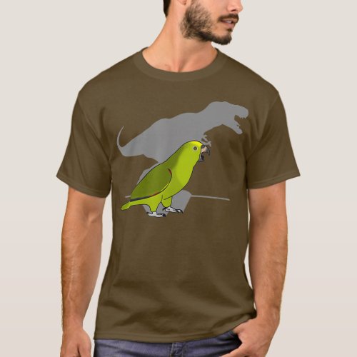 T_rex Yellow Crowned Amazon Panama Parrot Birb T_Shirt