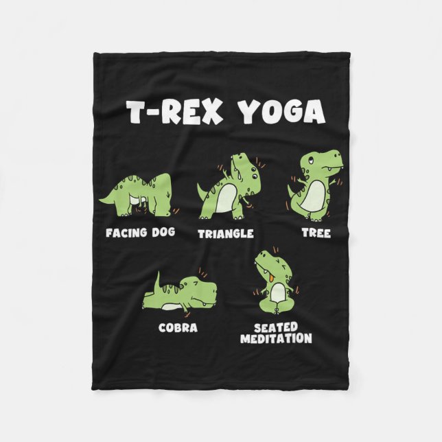 T-rex Yoga  Fleece Blanket (Front)