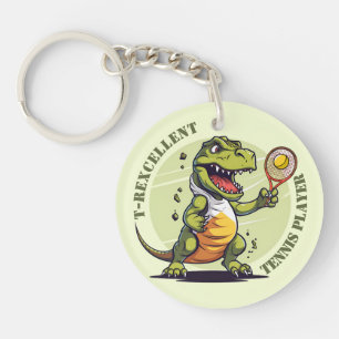 🎾🦕T-Rexcellent Tennis Player Keychain