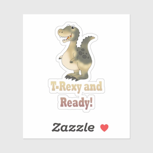 T-Rexy and Ready Dino Cartoon Sticker (Sheet)