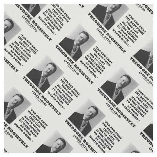 T. Roosevelt Prize Chance Work Hard Worth Doing Fabric