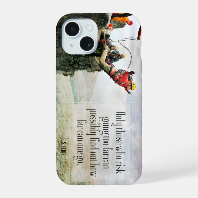 T.S. Eliot Inspirational Quote "How far" iPhone 15 Case (Back)