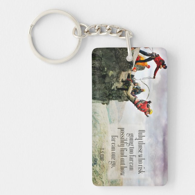 T.S. Eliot Inspirational Quote "How far" Keychain (Front)