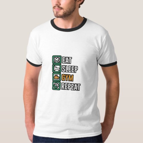 T_shert eat sleep gym repete T_Shirt