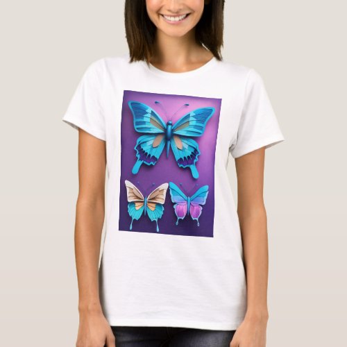  T_SHIRT 3D butterfly design 