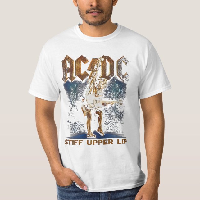 T-shirt | acdc stiff upper lip with lightning (Front)