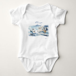 T-shirt adorable rabbits digital drawing baby bodysuit