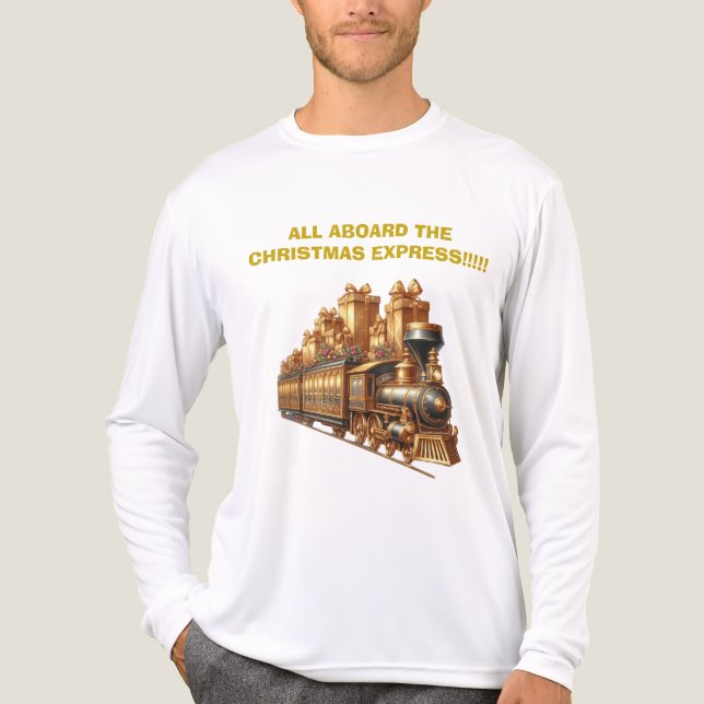 T-Shirt All Aboard the Xmas Express Long Sleeve  Tri-Blend Shirt (Front)