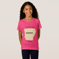 T-shirt - Arkansas Map with City