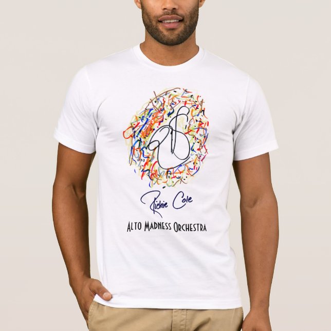 T-shirt art by jazz alto saxophonist Richie Cole. (Front)