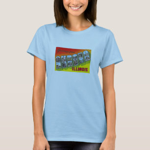 T-SHIRT Aurora Illinois IL LARGE LETTER POSTCARD