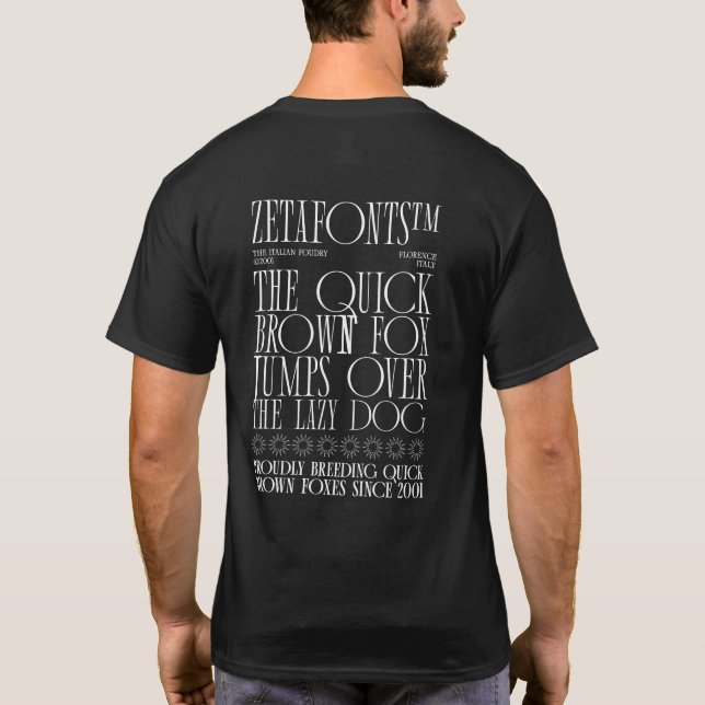 T-Shirt (B) - Zetafonts Pangram (Back)