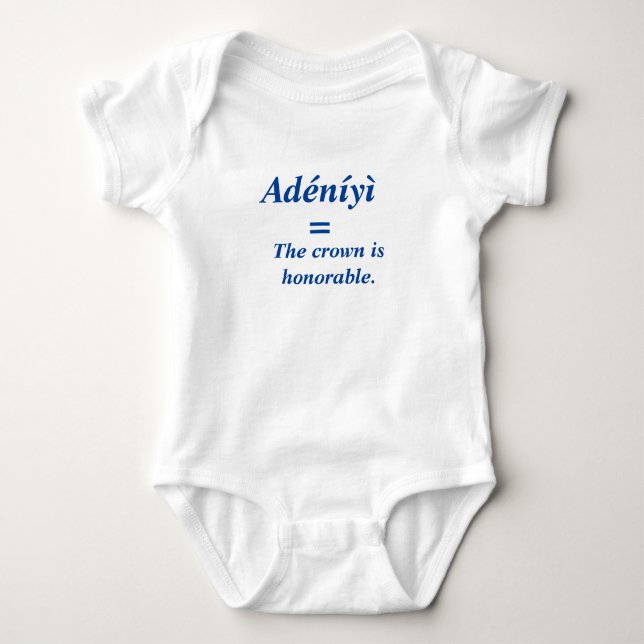 T-Shirt Baby Bodysuit: Customized with Yoruba Name Bodysuit (Front)