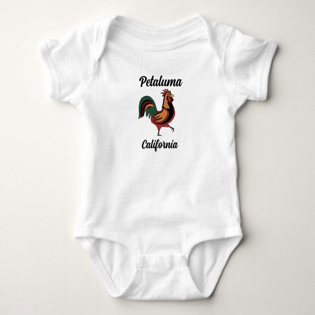 T-Shirt Baby Bodysuit Petaluma California Rooster (Front)