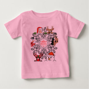T-Shirt baby christmas design pink