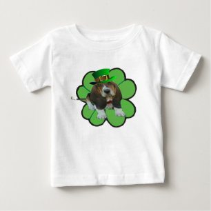 T-Shirt Basset Hound Happy St. Patrick's Clover