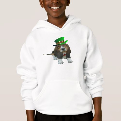 T_Shirt Basset Hound Happy St Patricks Clover Hoodie