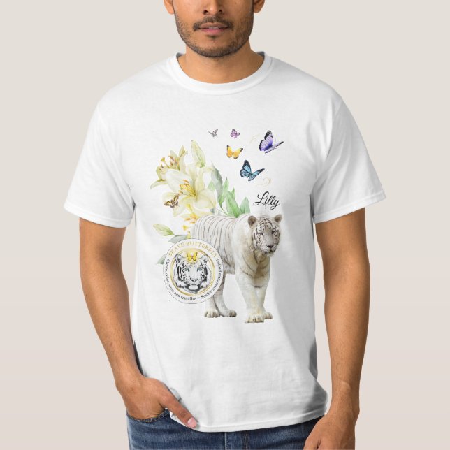 T-Shirt Be the Change White Tiger (Front)
