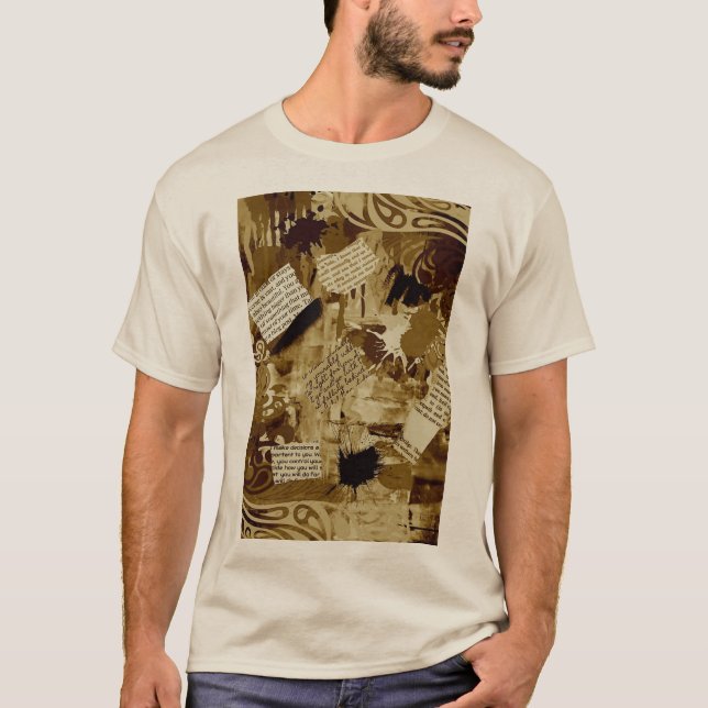 T-Shirt beige vintage print (Front)
