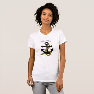 T-shirt - Black Anchor with Ship Name