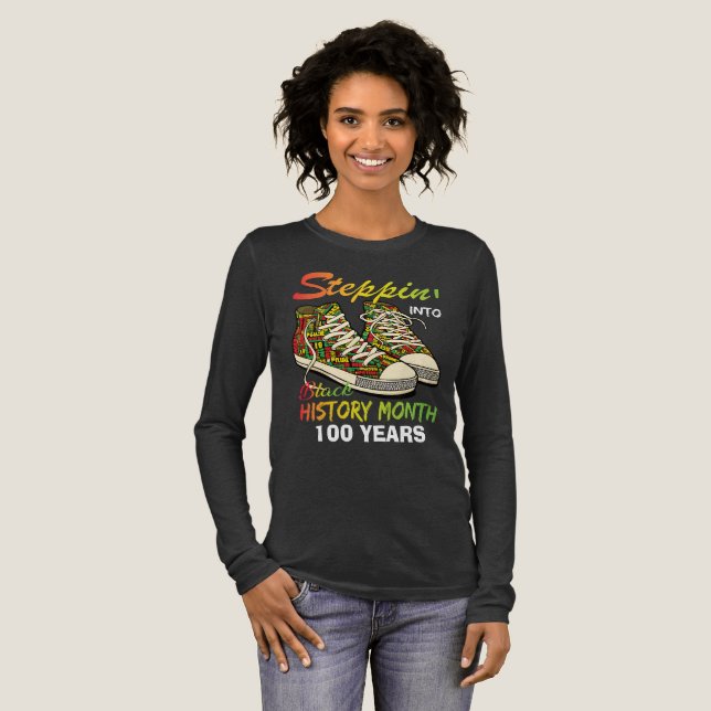T-Shirt-Black History Month 100 Years Tri-Blend Shirt (Full Front)