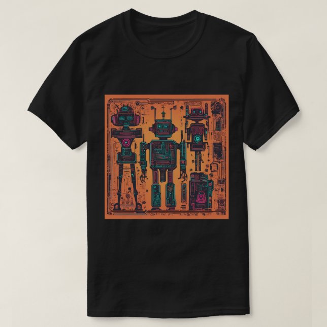 T-Shirt, Black, Robos Print T-Shirt (Design Front)