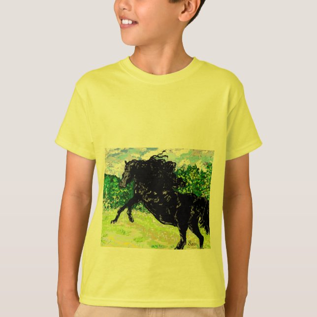 T-Shirt Boy's  Black Stallion (Front)