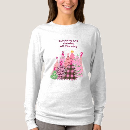 T_Shirt Breast Cancer Strive  Surviving Christmas