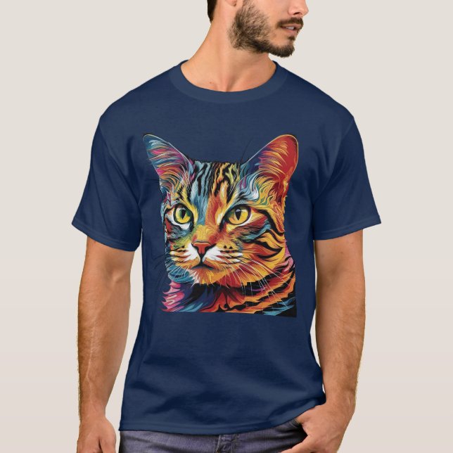 T-Shirt cat patterned (Front)